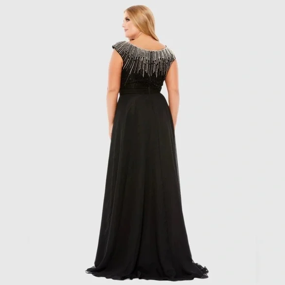 MAC DUGGAL 67735 NWT Beaded Cap Sleeve A Line Gown (Plus) - Picture 3 of 8